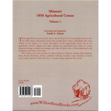 Missouri 1850 Agricultural Census, Volume 1 back cover
