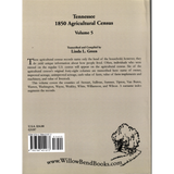 Tennessee 1850 Agricultural Census: Volume 5 back cover