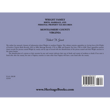 Wright Family Birth, Marriage, and Personal Property Tax Records, Montgomery County, Virginia back cover