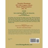 Executive Documents, 2d S 16th Congress Library House of Representatives, Doc. 10 back cover