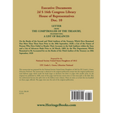 back cover of Executive Documents, 2d S 16th Congress Library House of Representatives, Doc. 10