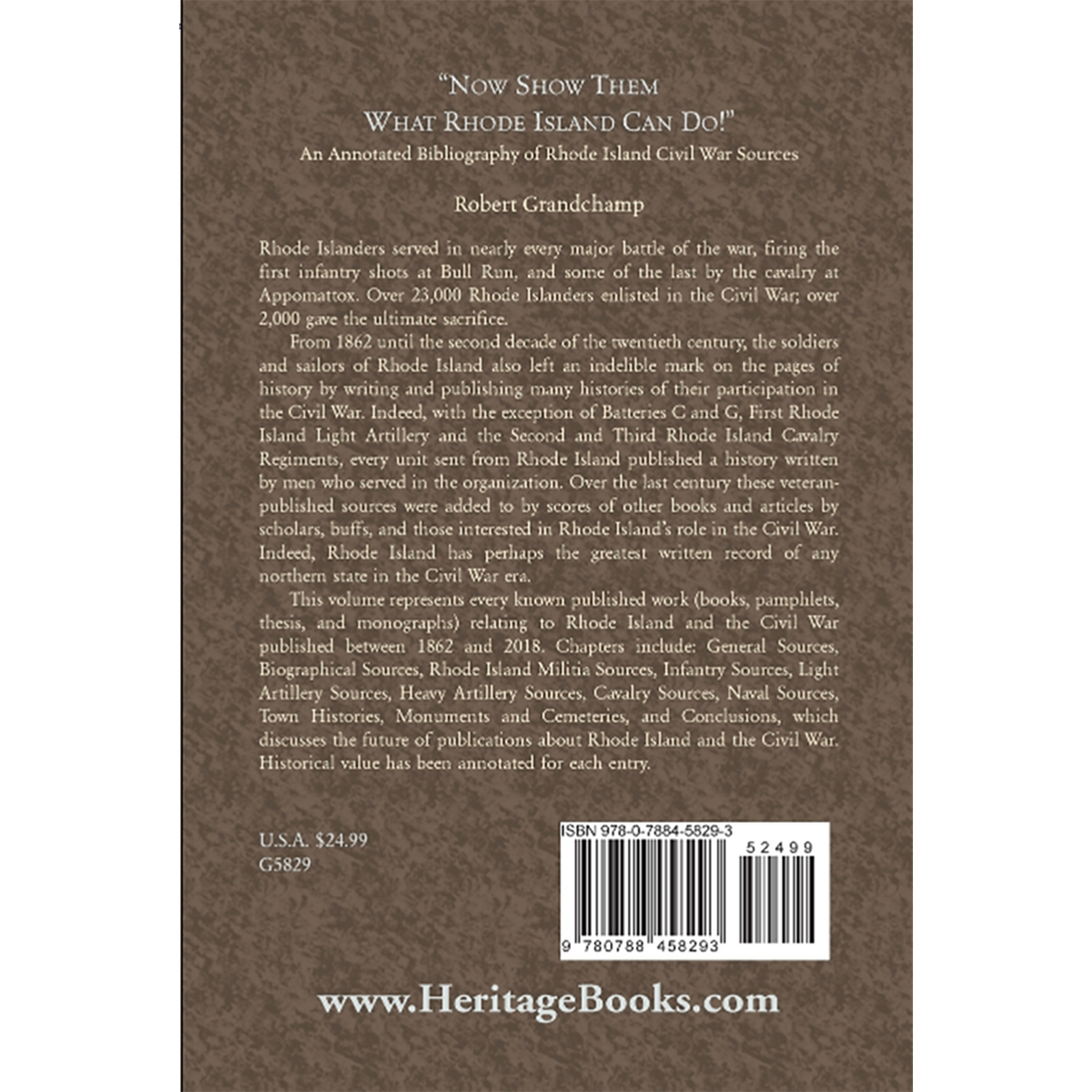 "Now Show Them What Rhode Island Can Do!": An Annotated Bibliography of Rhode Island Civil War Sources back cover