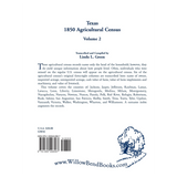 Texas 1850 Agricultural Census, Volume 2 back cover