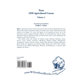 Texas 1850 Agricultural Census, Volume 2 back cover