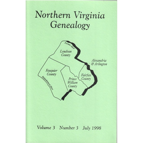 Northern Virginia Genealogy, Volume 3 Number 3, July 1998