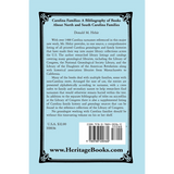 Carolina Families: A Bibliography of Books About North and South Carolina Families back cover