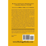 Records of the Evangelical Reformed Church in Frederick, Maryland, 1746-1800 back cover