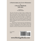 A Northumberland County Bookshelf or A Parcel of Old Books, 1650-1852 back cover
