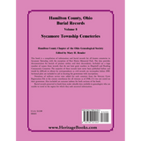 Hamilton County, Ohio Burial Records, Volume 8: Sycamore Township Cemeteries back cover