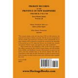 Probate Records of the Province of New Hampshire, Volume 2, 1718-1740 back cover