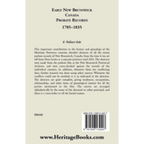 Early New Brunswick (Canada) Probate Records, 1785-1835 back cover
