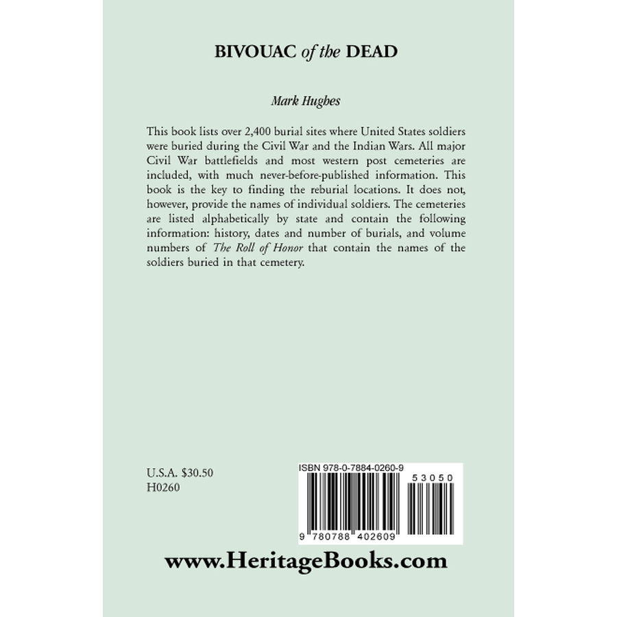 back cover of Bivouac of the Dead