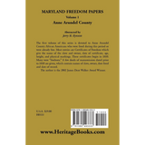 Maryland Freedom Papers, Volume 1: Anne Arundel County back cover