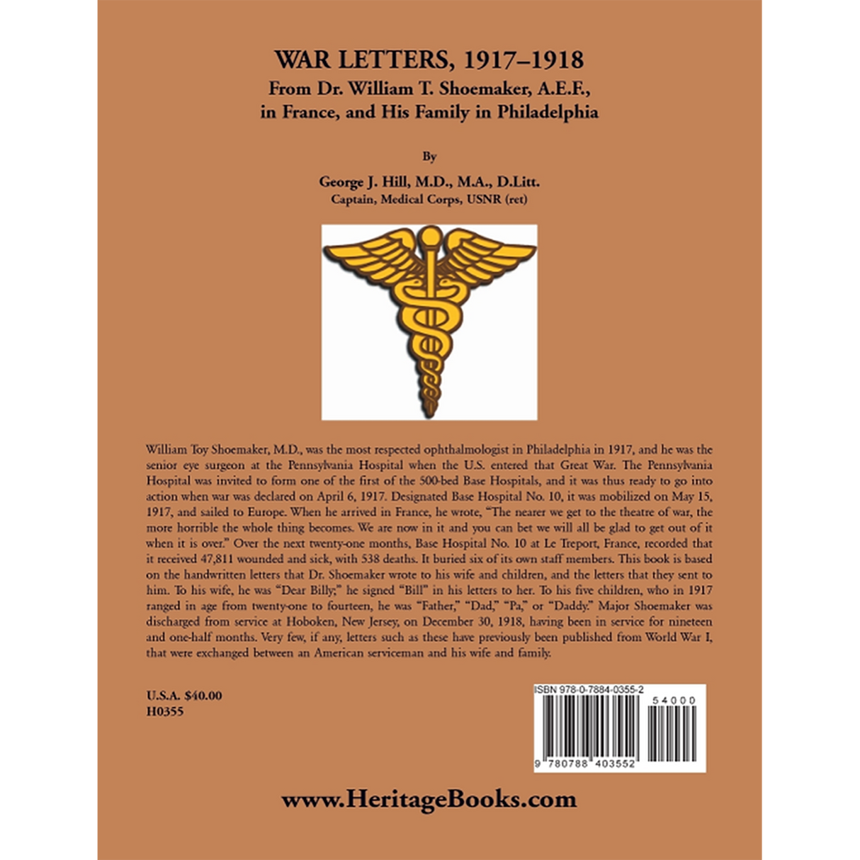 War Letters, 1917-1918: From Dr. William T. Shoemaker, A.E.F, in France, and His Family in Philadelphia back cover
