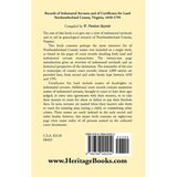 Records of Indentured Servants and of Certificates for Land, Northumberland County, Virginia, 1650-1795 back cover