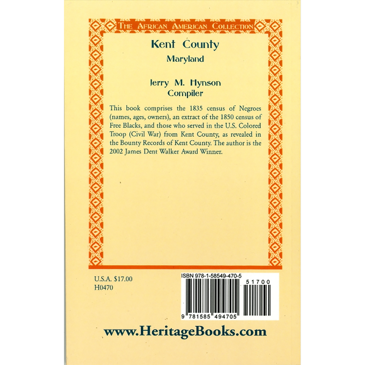 The African American Collection: Kent County, Maryland back cover