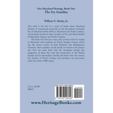 Our Maryland Heritage, Book 1: The Fry Families back cover