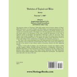 Visitation of England and Wales Notes: Volume 7, 1907 back cover