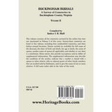 Buckingham Burials, A Survey of Cemeteries in Buckingham County, Virginia: Volume 2 back cover
