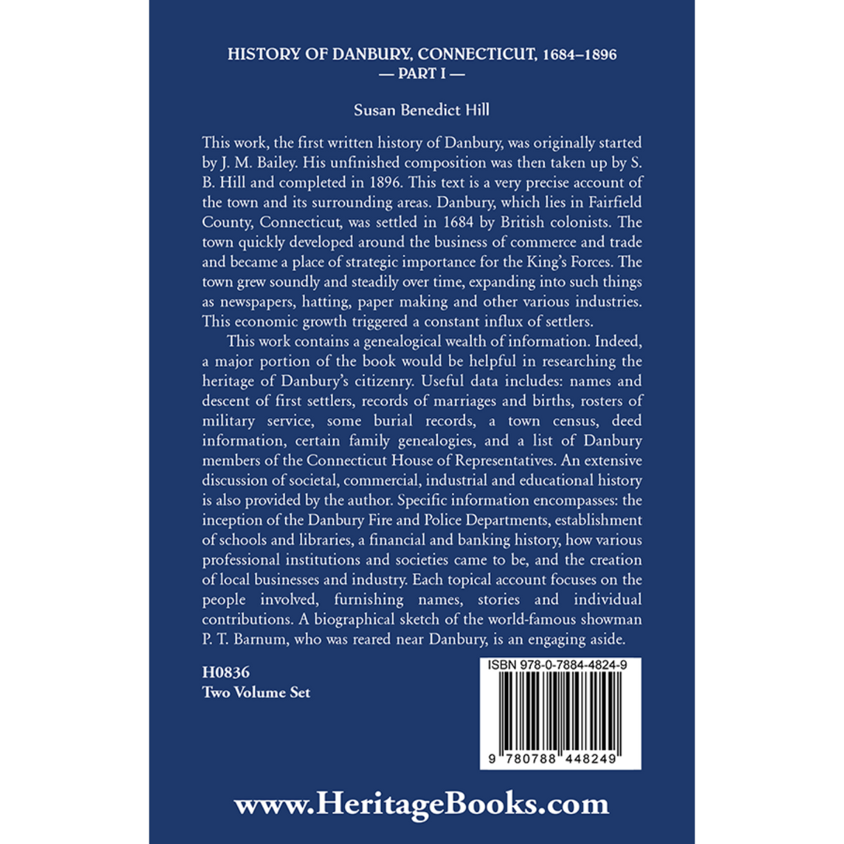 History of Danbury, Connecticut, 1684-1896 Part 1  back cover
