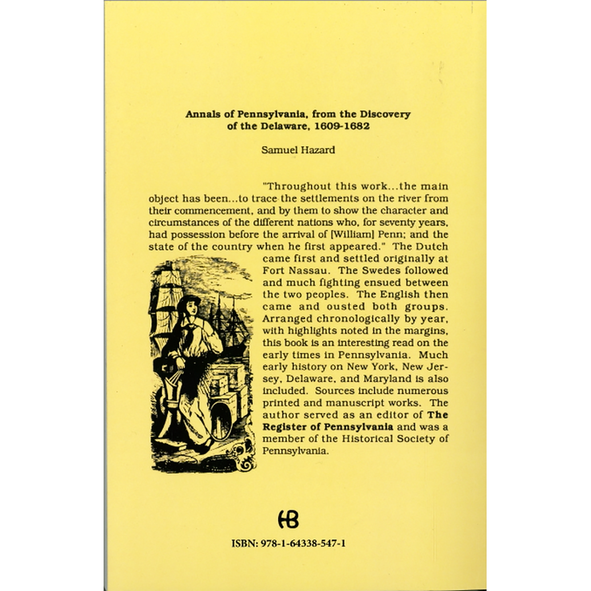 Annals of Pennsylvania, from the Discovery of the Delaware, 1609-1682 [2 volumes] back cover