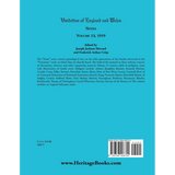 Visitation of England and Wales Notes: Volume 13, 1919 back cover