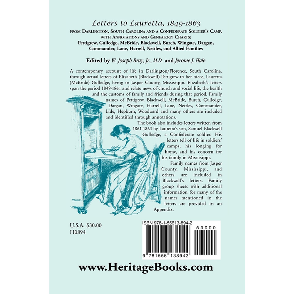 Letters to Lauretta, 1849-1863 [South Carolina] back cover