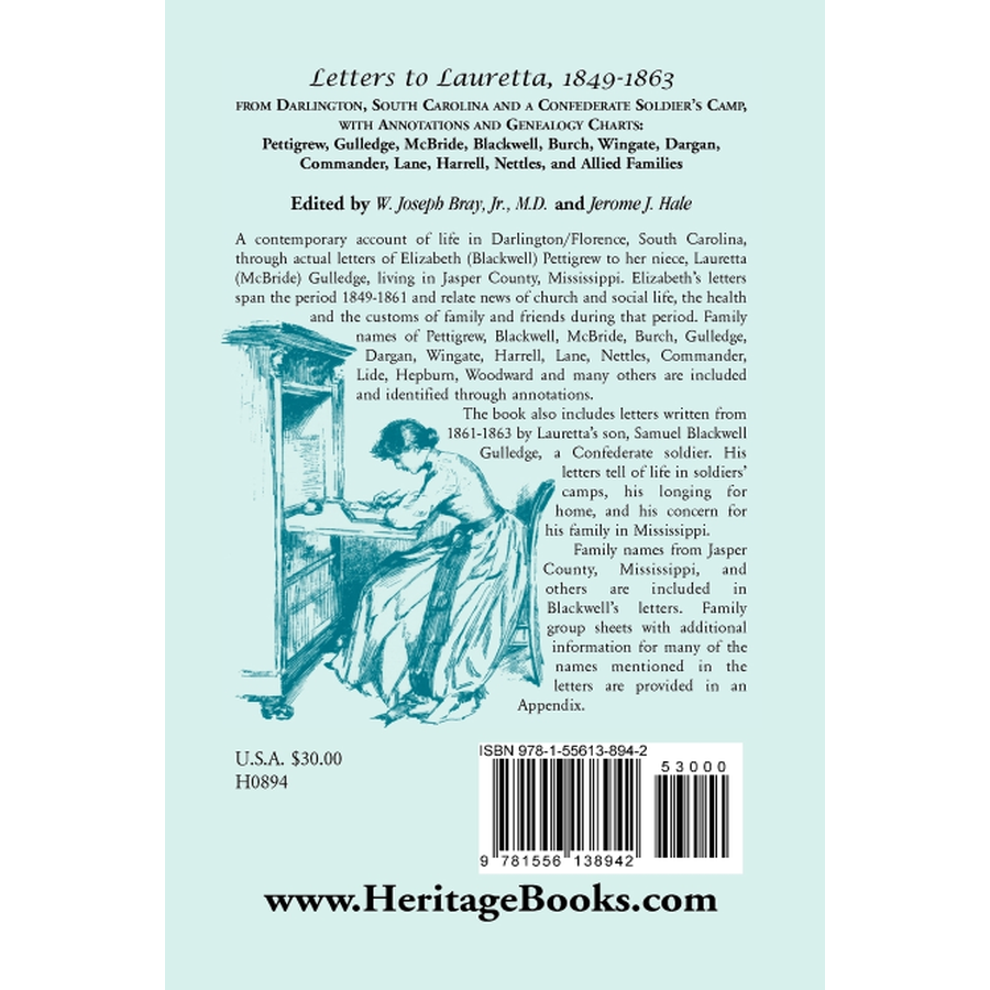 back cover of Letters to Lauretta