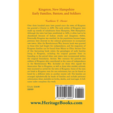 Kingston, New Hampshire Early Families, Patriots, and Soldiers back cover