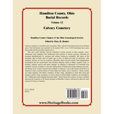 Hamilton County, Ohio Burial Records, Volume 12: Calvary Cemetery back cover