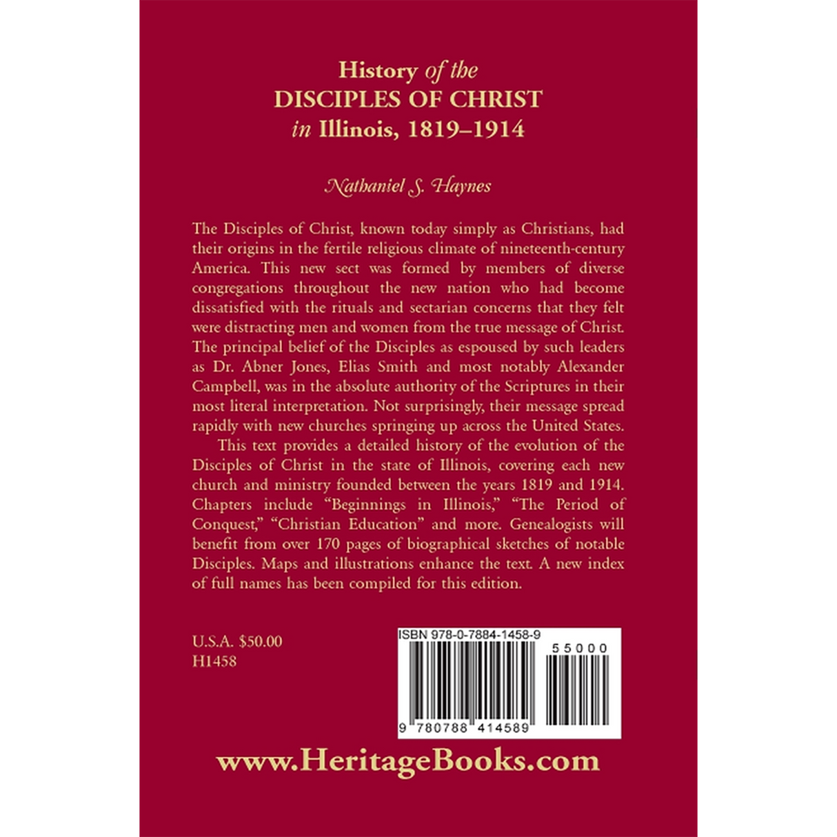 History of the Disciples of Christ in Illinois, 1819-1914 back cover