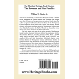 Our Maryland Heritage, Book 19: The Bowman and Gue Families back cover
