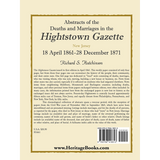 Abstracts of the Deaths and Marriages in the Hightstown Gazette, New Jersey, 18 April 1861-28 December 1871 back cover