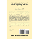 The Early Records of the Town of Dedham, Massachusetts, Volume III, 1636-1659 back cover