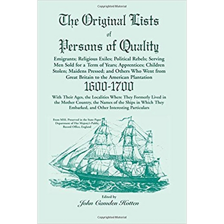 The Original Lists of Persons of Quality