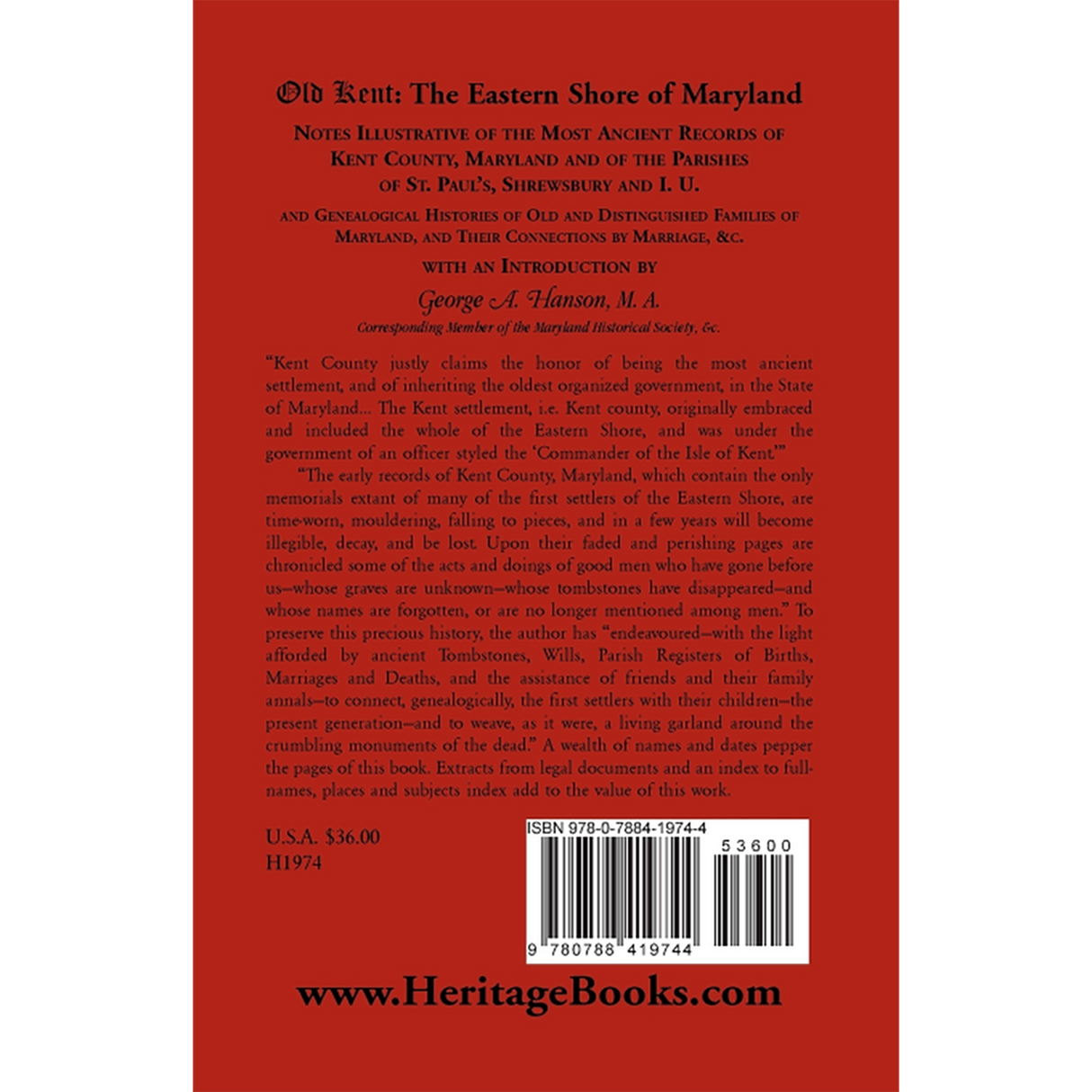 Old Kent: The Eastern Shore of Maryland back cover