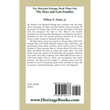Our Maryland Heritage, Book 31: The Hays and Gott Families back cover