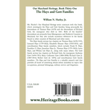 Our Maryland Heritage, Book 31: The Hays and Gott Families back cover