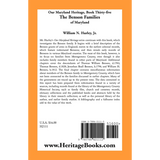 Our Maryland Heritage, Book 35: The Benson Families of Maryland back cover