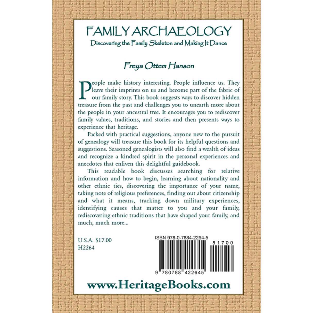 Family Archaeology: Discovering the Family Skeleton and Making it Dance back cover