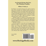 Our Maryland Heritage, Book 40: The Nicholson Families back cover