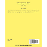 Northampton County, Virginia Personal Property Tax Lists, 1851-1862 back cover