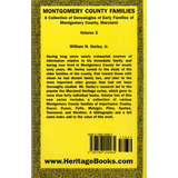 Montgomery County, Maryland Families: A Collection of Genealogies of Early Families of Montgomery County, Maryland: Volume 2 back cover