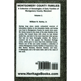 Montgomery County, Maryland Families: A Collection of Genealogies of Early Families of Montgomery County, Maryland: Volume 1 back cover