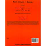 First Settlers in Georgia, Volume 3: Abstracts of English Crown Grants in St. Matthew's Parish, 1755-1775 back cover