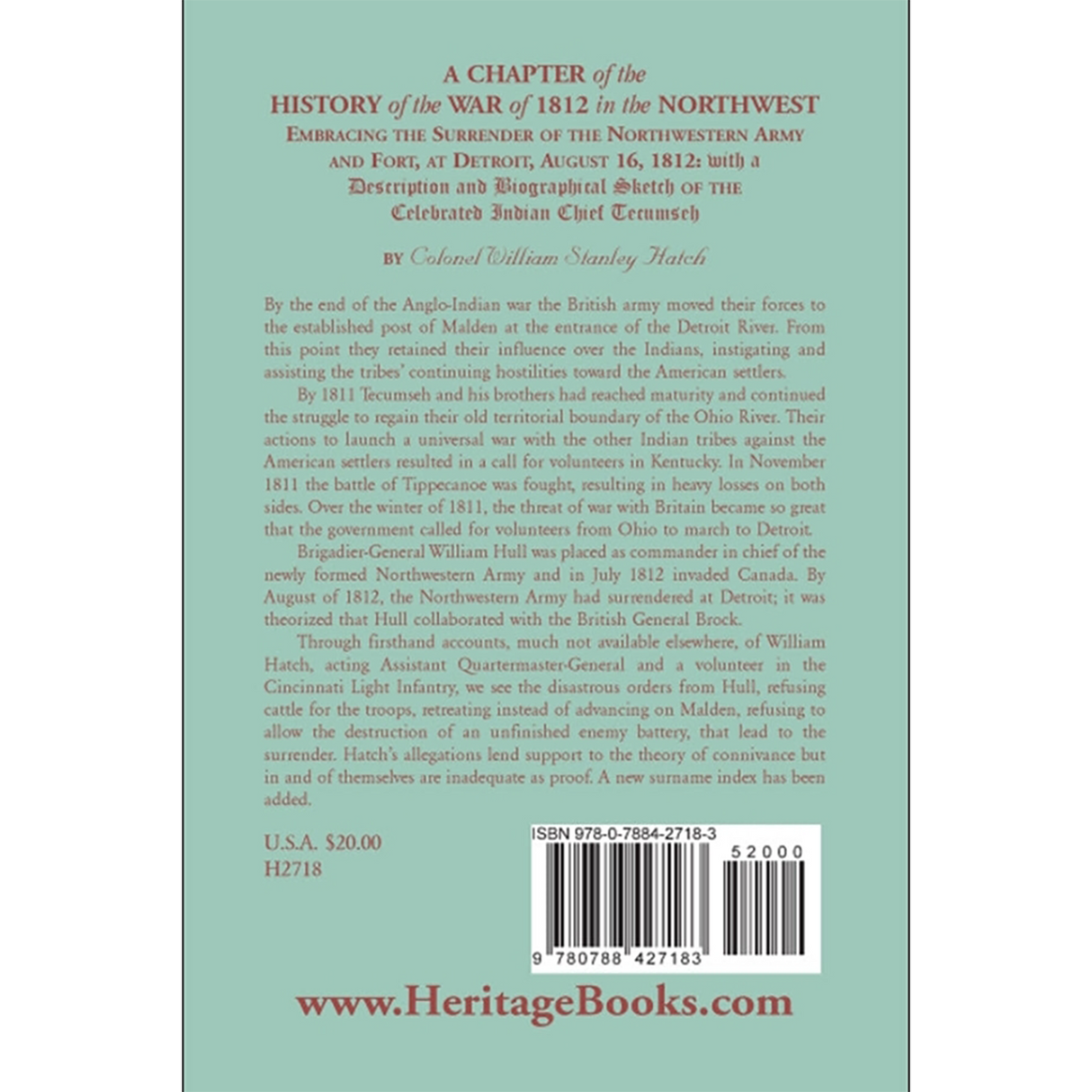 A Chapter of the History of the War of 1812 in the Northwest