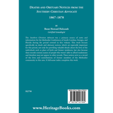 Deaths and Obituary Notices from the Southern Christian Advocate, 1867-1878 back cover