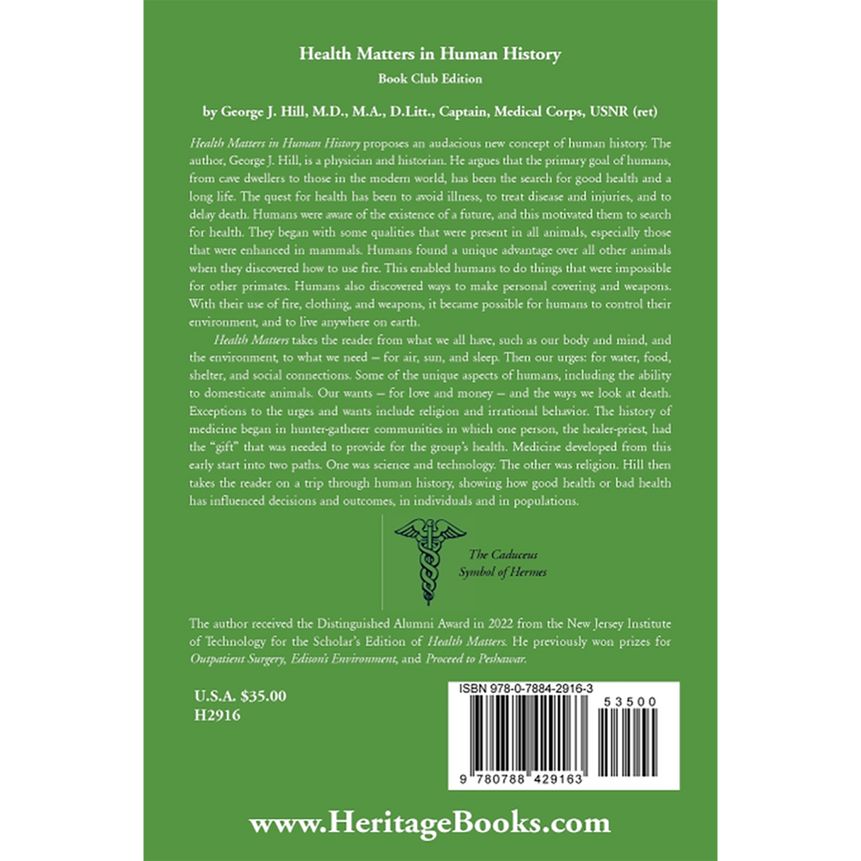 Health Matters in Human History [Book Club Edition] back cover