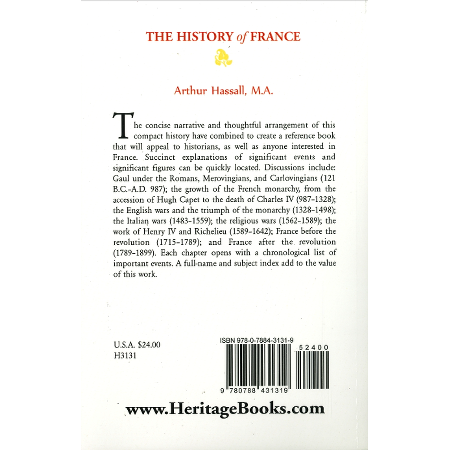 Back cover of The History of France back cover