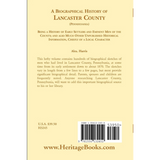 A Biographical History of Lancaster County (Pennsylvania): Being a History of Early Settlers and Eminent Men of the County back cover